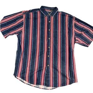 Mens BRUT short sleeve button up   Large   *missing button on pocket good